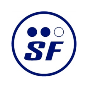 SF logo with grey and white boxes